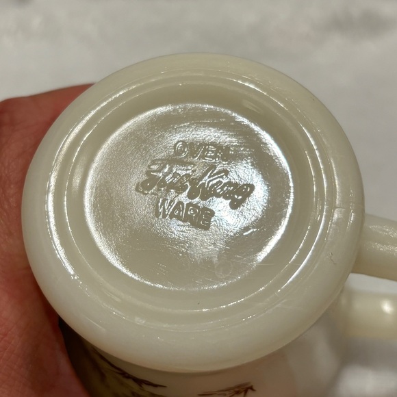 🐎 VINTAGE 1940s DAVY CROCKETT FIRE KING OVEN WARE COFFEE MUG CUP D-HANDLE 🐎 - Picture 6 of 7